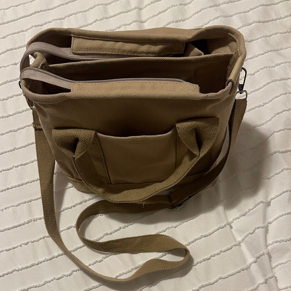 Small Tan Canvas Tote Bag
